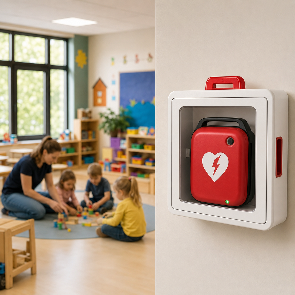 Défibrillateur en CPE, garderie et école 2026