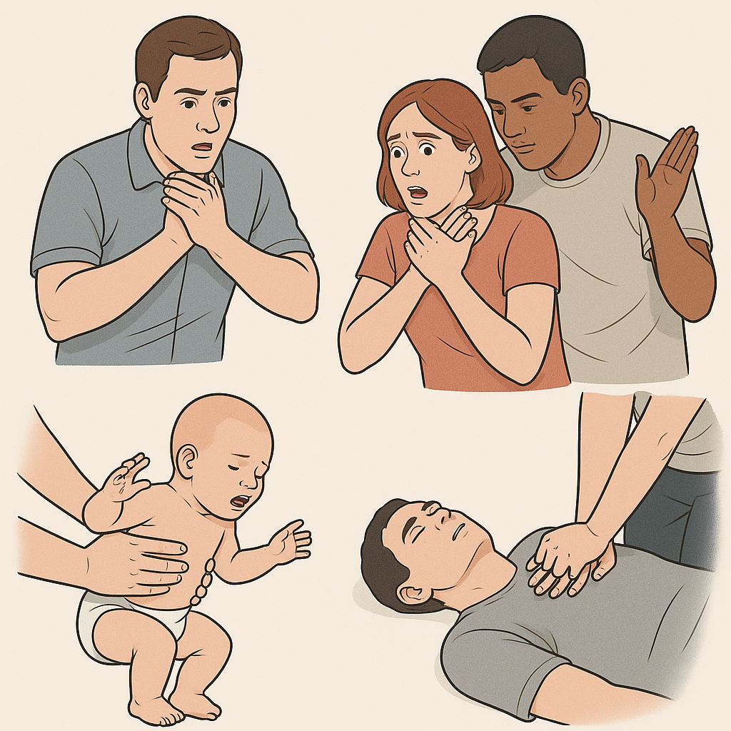 Voies respiratoires obstruées : reconnaître, réagir et prévenir l’étouffement