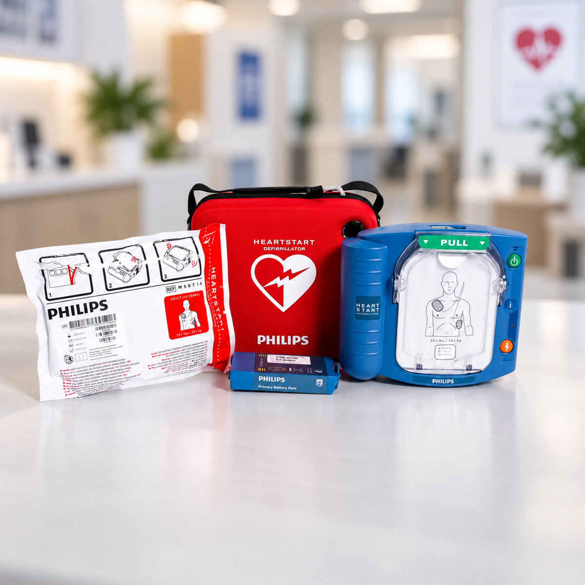 Défibrillateur Philips HeartStart OnSite (2 jeux d'électrodes adultes et sac)