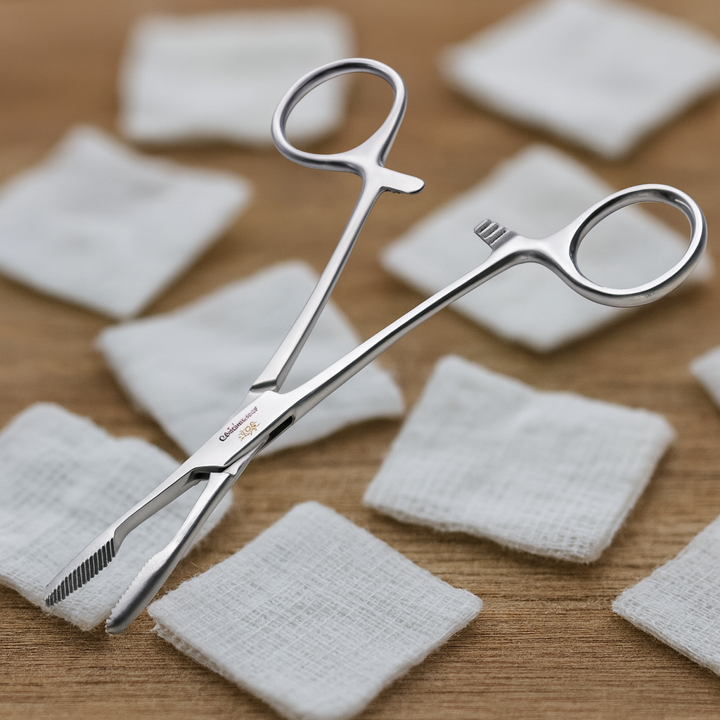 Pince à compresse de gaze non-stérile en stainless